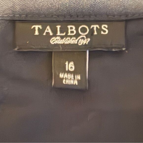 Talbots Women's Embroidered Top Size 16 Navy Embroidered Silk Blend Boho‎ - Picture 6 of 6